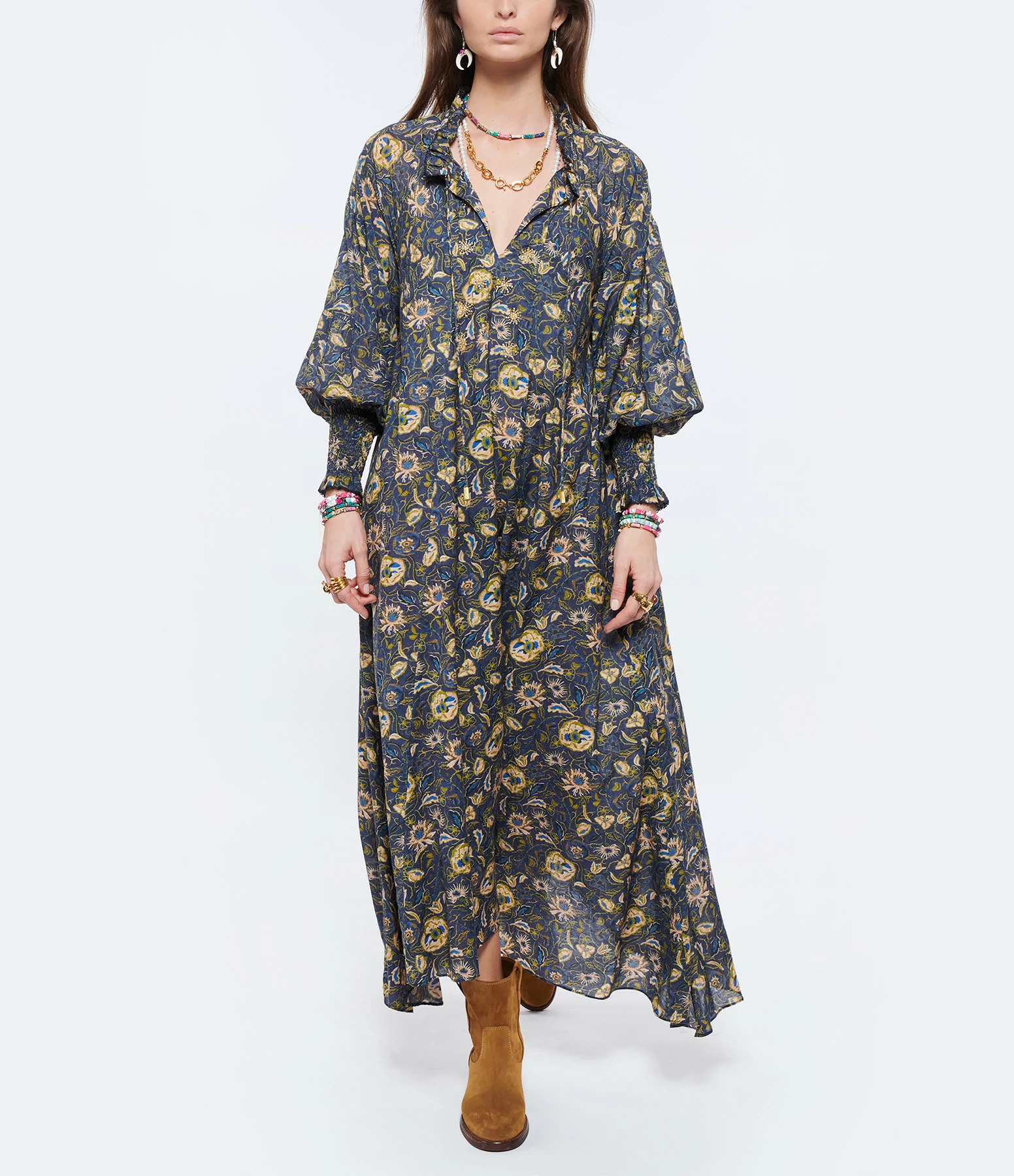 CHUFY Robe Longue Bellini Coton Imprimé Amalfi – Image 3