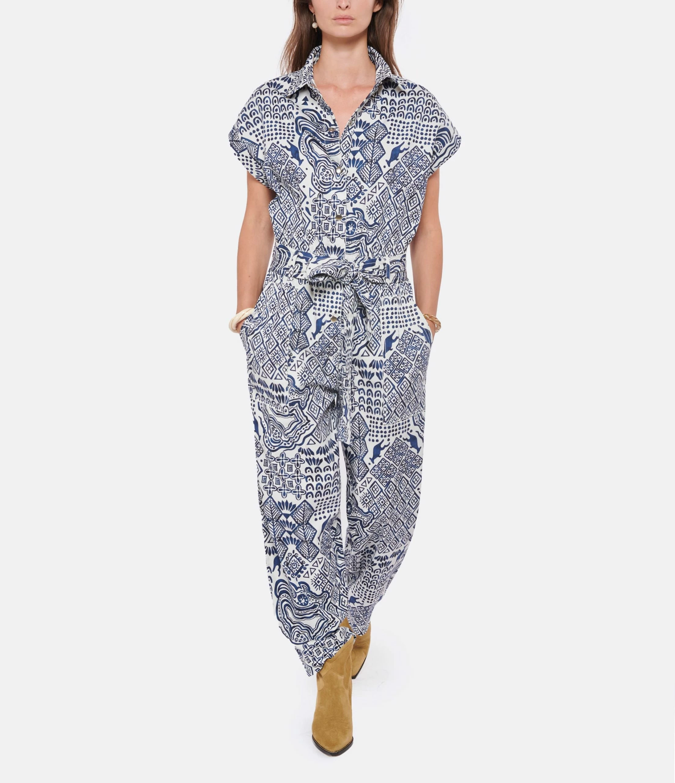 CHUFY Combinaison Nama Coton Bleu Blanc – Image 4