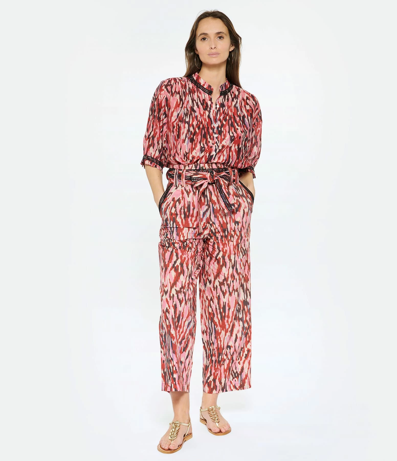 CHUFY Pantalon Bes Coton Bio Imprimé Rose – Image 6