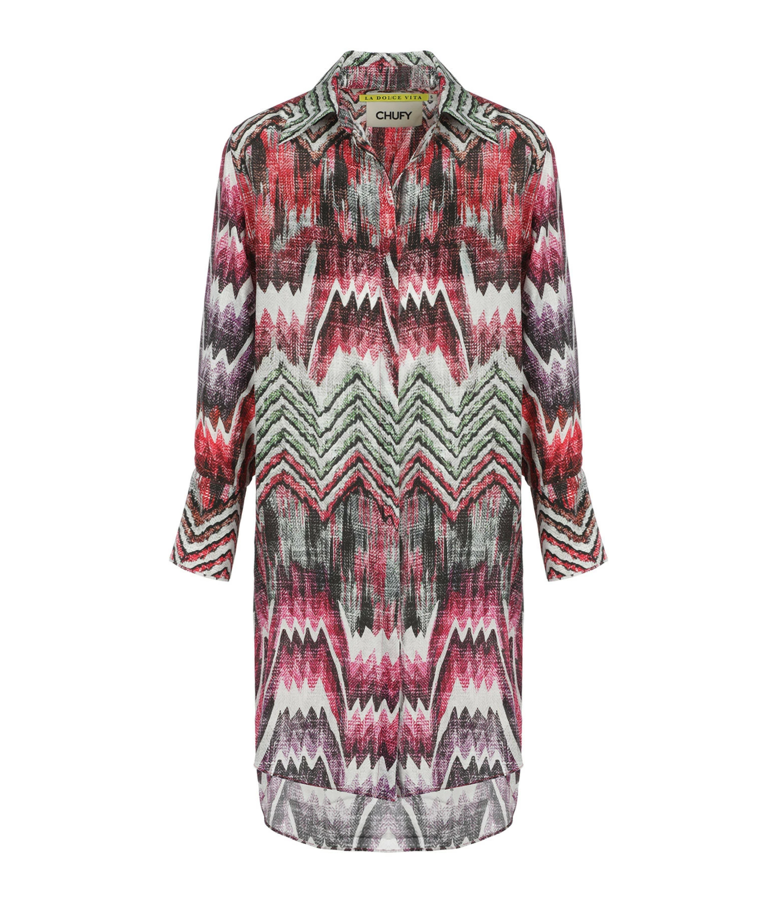 CHUFY Robe Chemise Grazia Soie Imprimé Calvi Pink