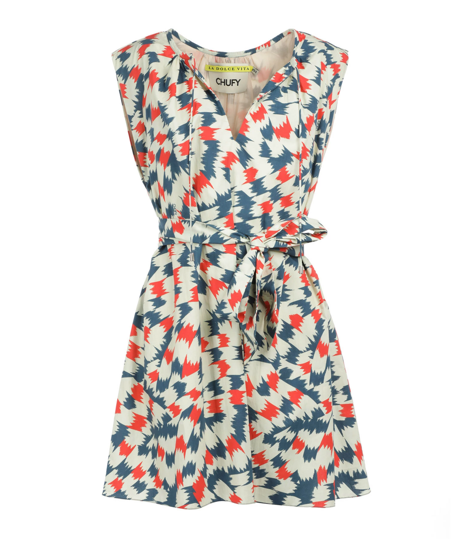 CHUFY Robe Mara Coton Biologique Imprimé Sicily Red