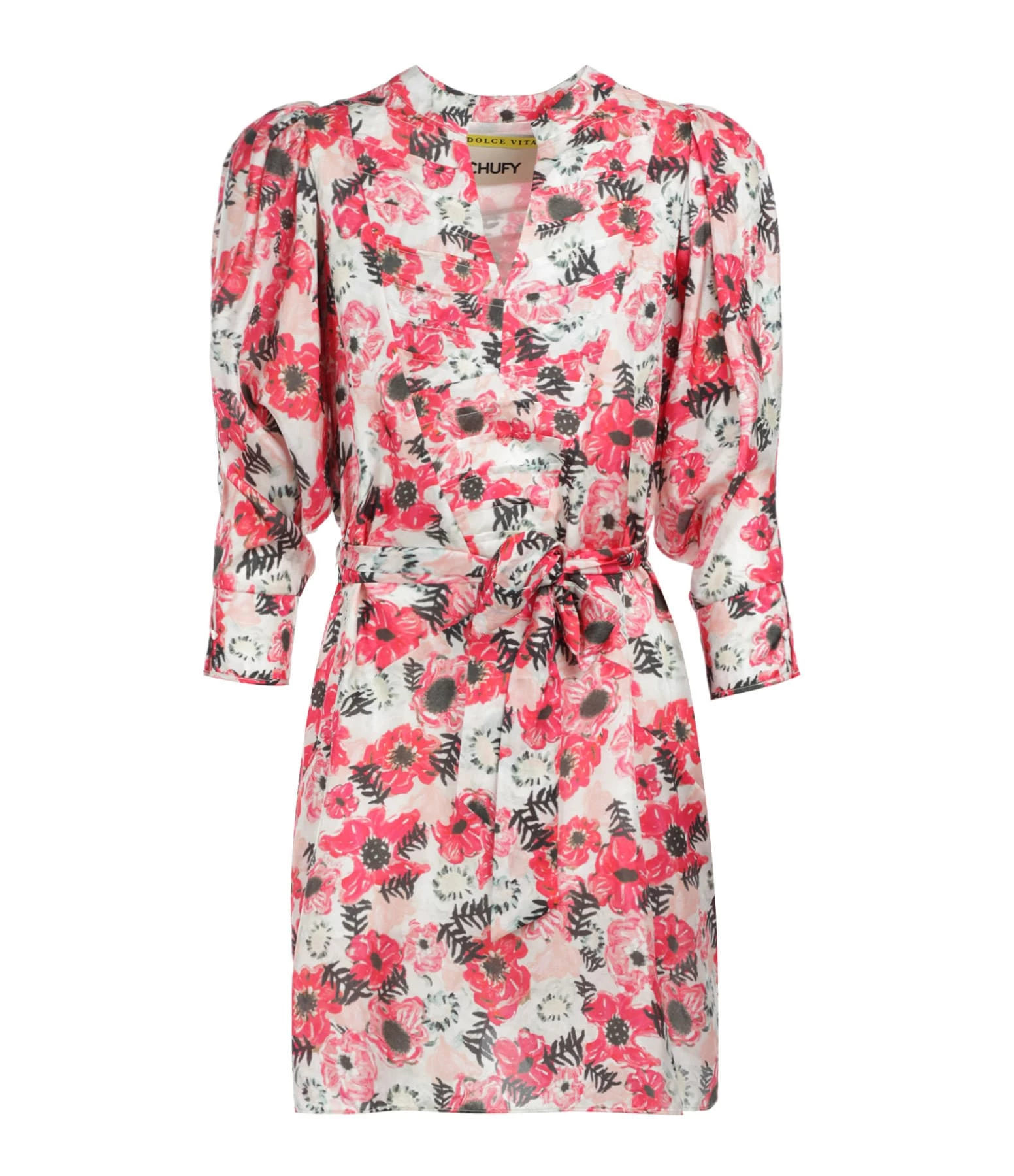 CHUFY Robe Gia Soie Imprimé Donato White