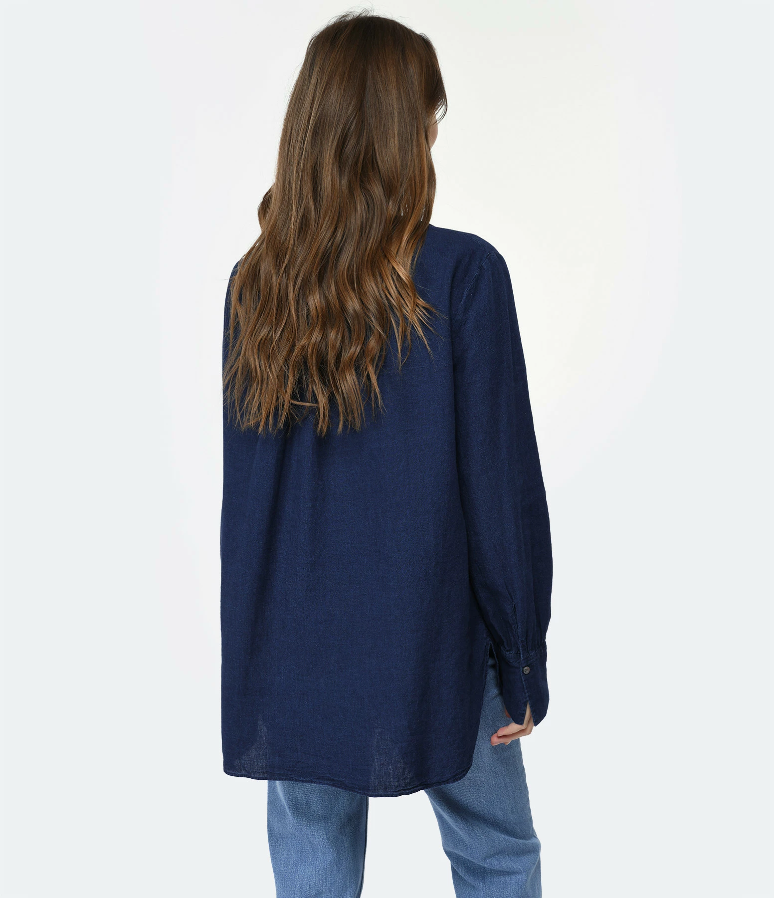 CLOSED Blouse Lin Coton Bleu Foncé – Image 4