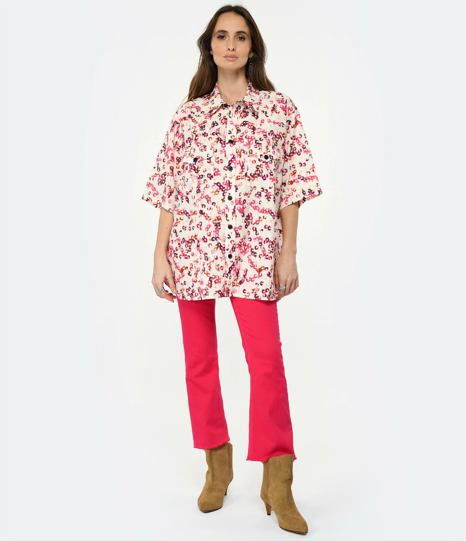 CLOSED Jean Hi-Sun Coton Bio Rose Framboise – Image 6