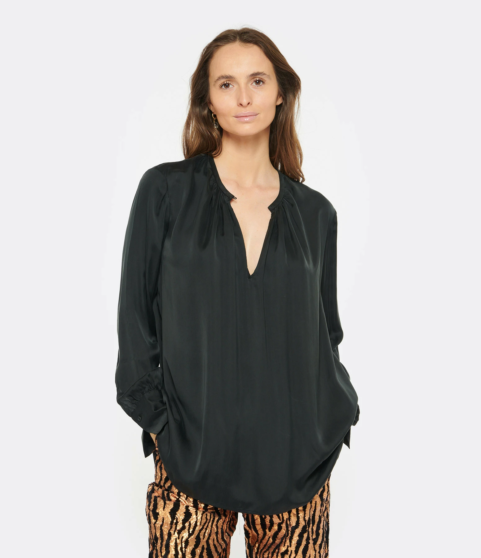 CLOSED Blouse Froncé Noire – Image 3