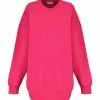 CLOSED Sweatshirt Oversized Coton Rose Framboise