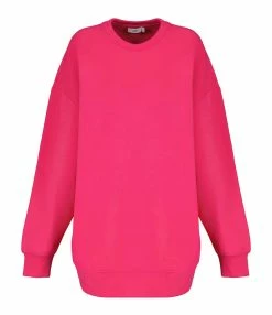 CLOSED Sweatshirt Oversized Coton Rose Framboise