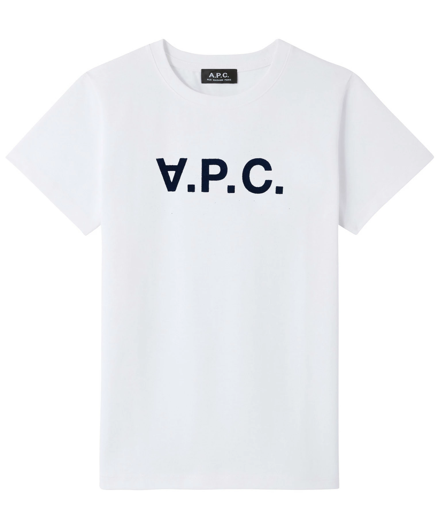 A.P.C. Tee-shirt Coton Blanc Bleu Marine