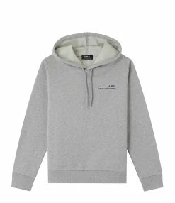 A.P.C. Sweatshirt Hoodie Item Coton Gris Clair Chiné