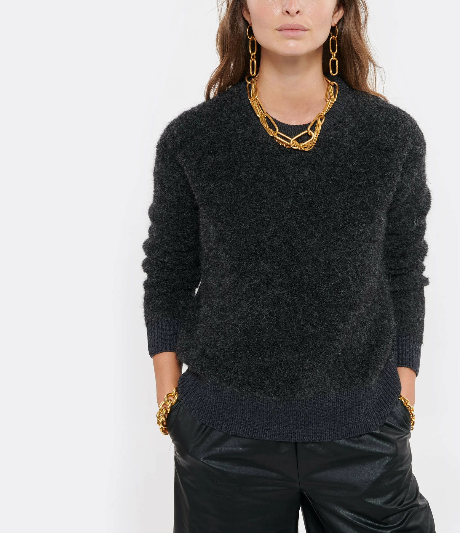 CT PLAGE Pull Laine Alpaga Gris – Image 3