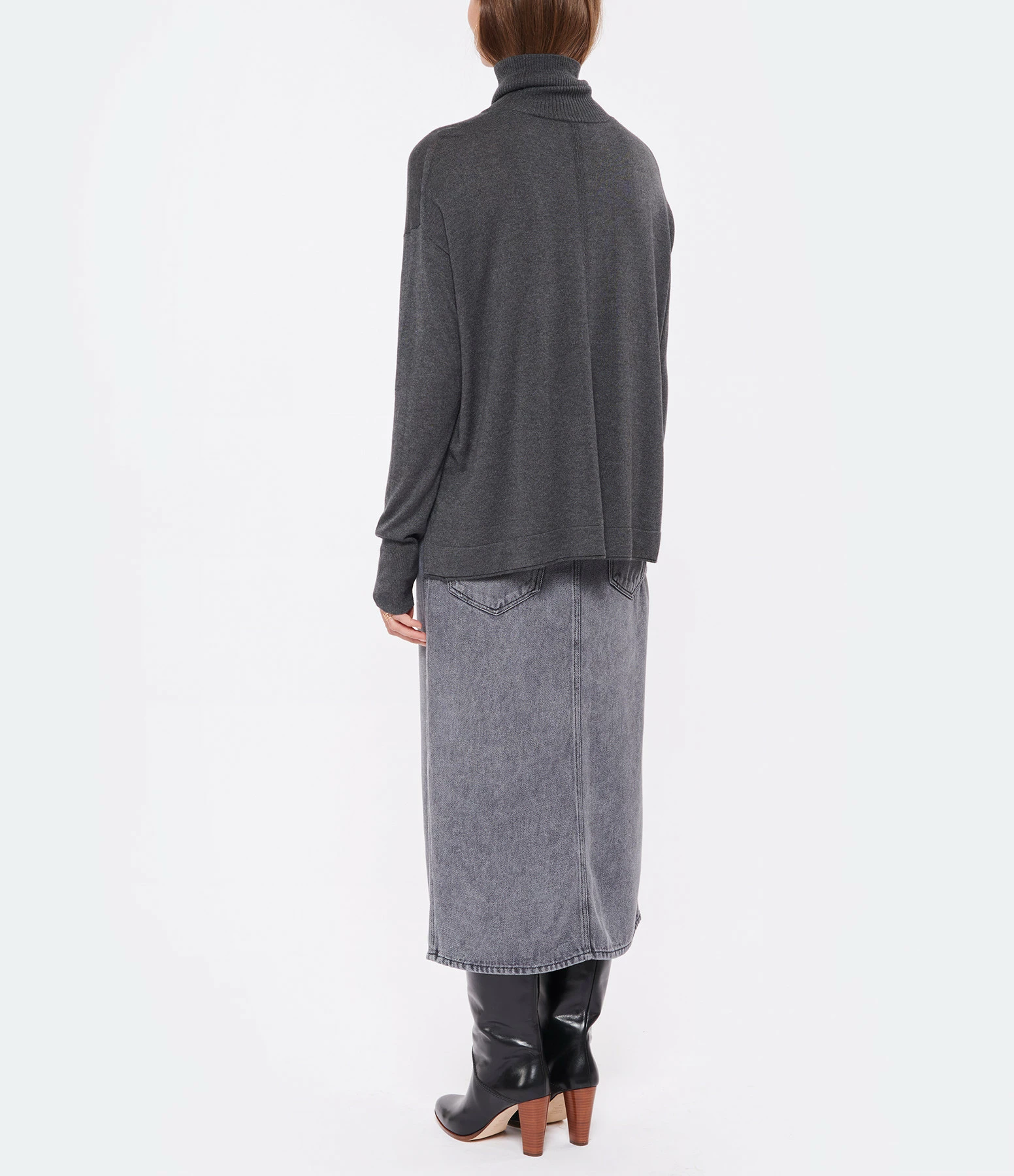 CT PLAGE Pull Col Montant Soie Cachemire Gris 7 CT PLAGE Pull Col Montant Soie Cachemire Gris – Image 5