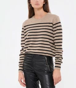 CT PLAGE Pull Cachemire Rayures Camel Noir 9 CT PLAGE Pull Cachemire Rayures Camel Noir -Boutique de vente ZIMMERMANN ctpla look20220713 72
