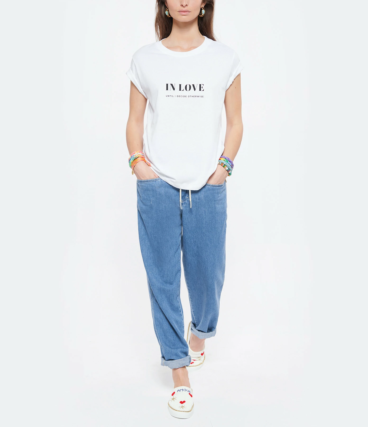 DEAR JULIETTE Tee-shirt In Love Coton Biologique Blanc – Image 4