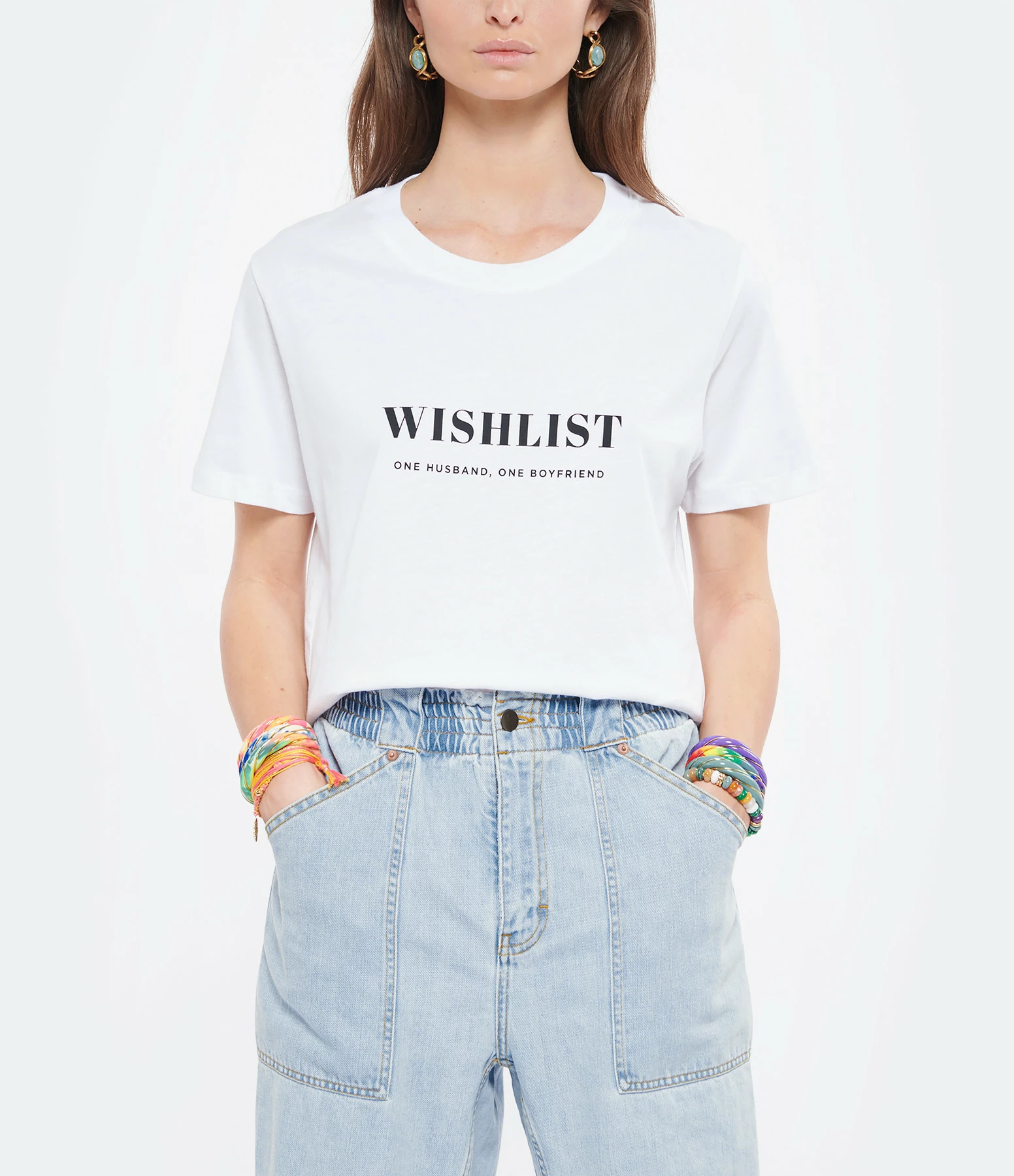 DEAR JULIETTE Tee-shirt Wishlist Coton Biologique Blanc – Image 3