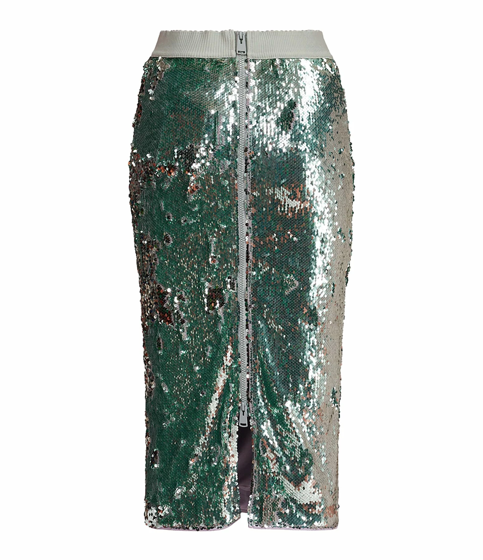 ESSENTIEL ANTWERP Jupe Crayon Dorinda Sequin Argenté – Image 2