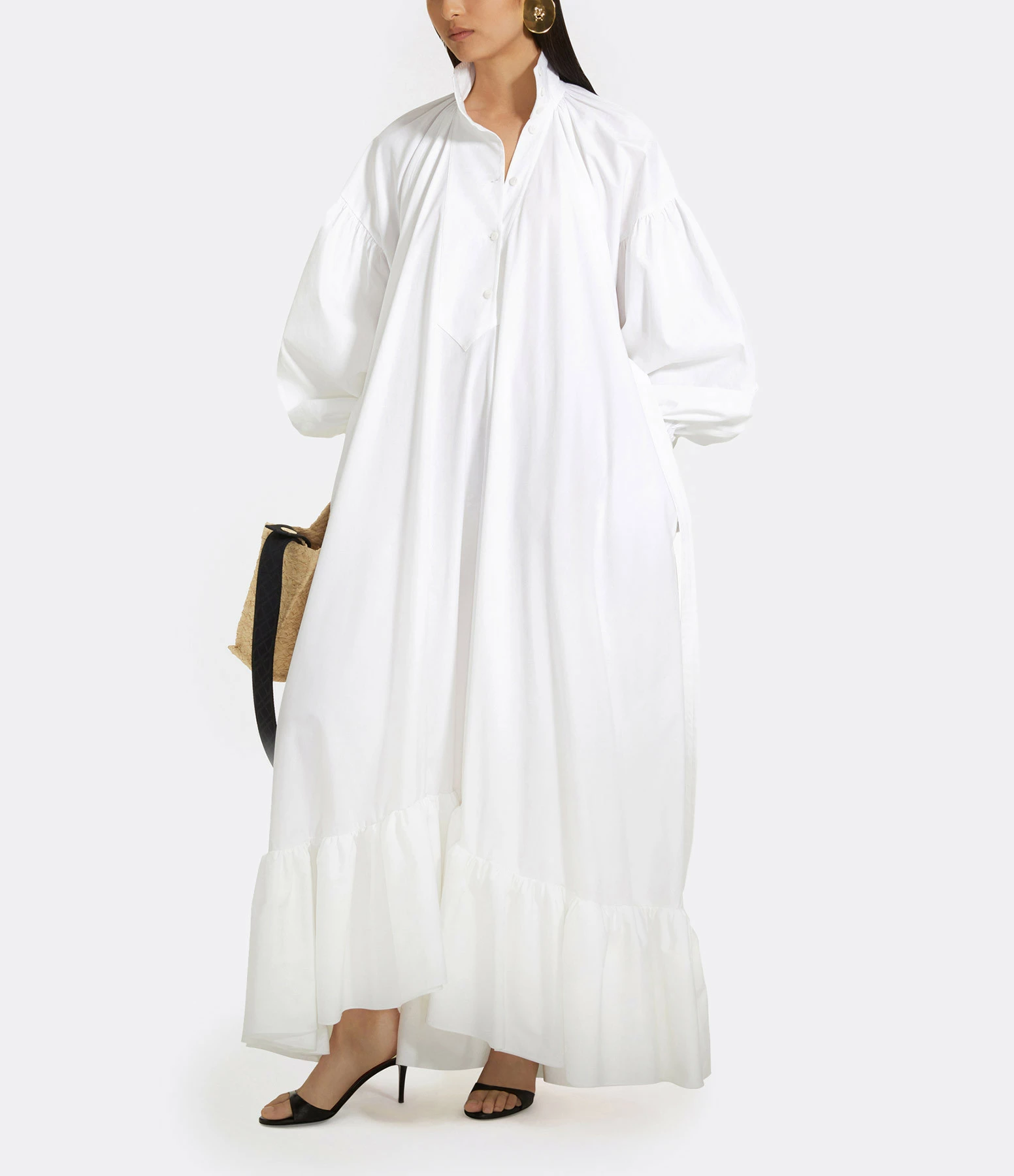 PATOU Robe Longue Painter Coton Blanc – Image 4