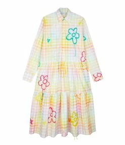 MIRA MIKATI Robe Manches Longues Imprimé Broderie Coton Biologue