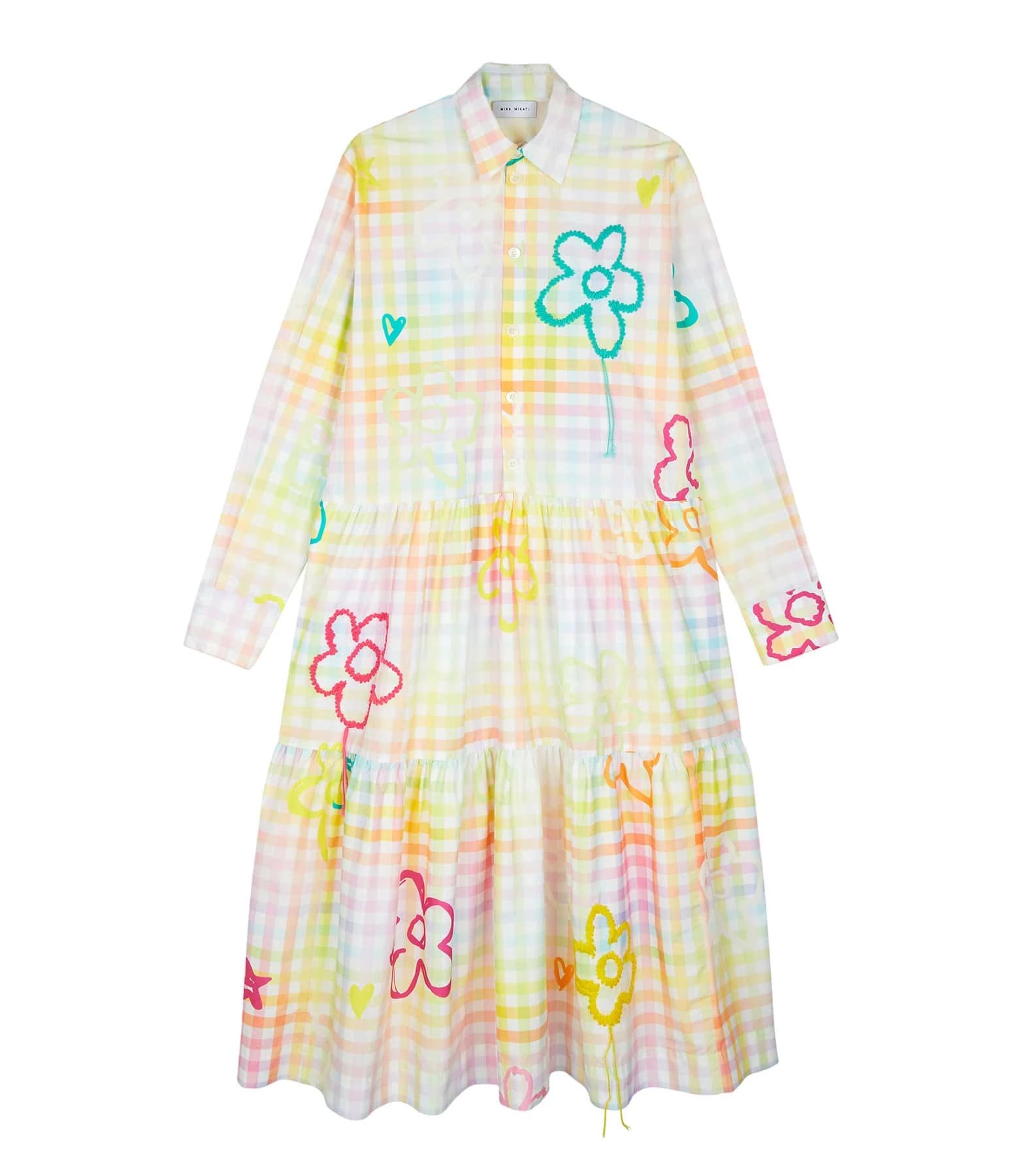 MIRA MIKATI Robe Manches Longues Imprimé Broderie Coton Biologue