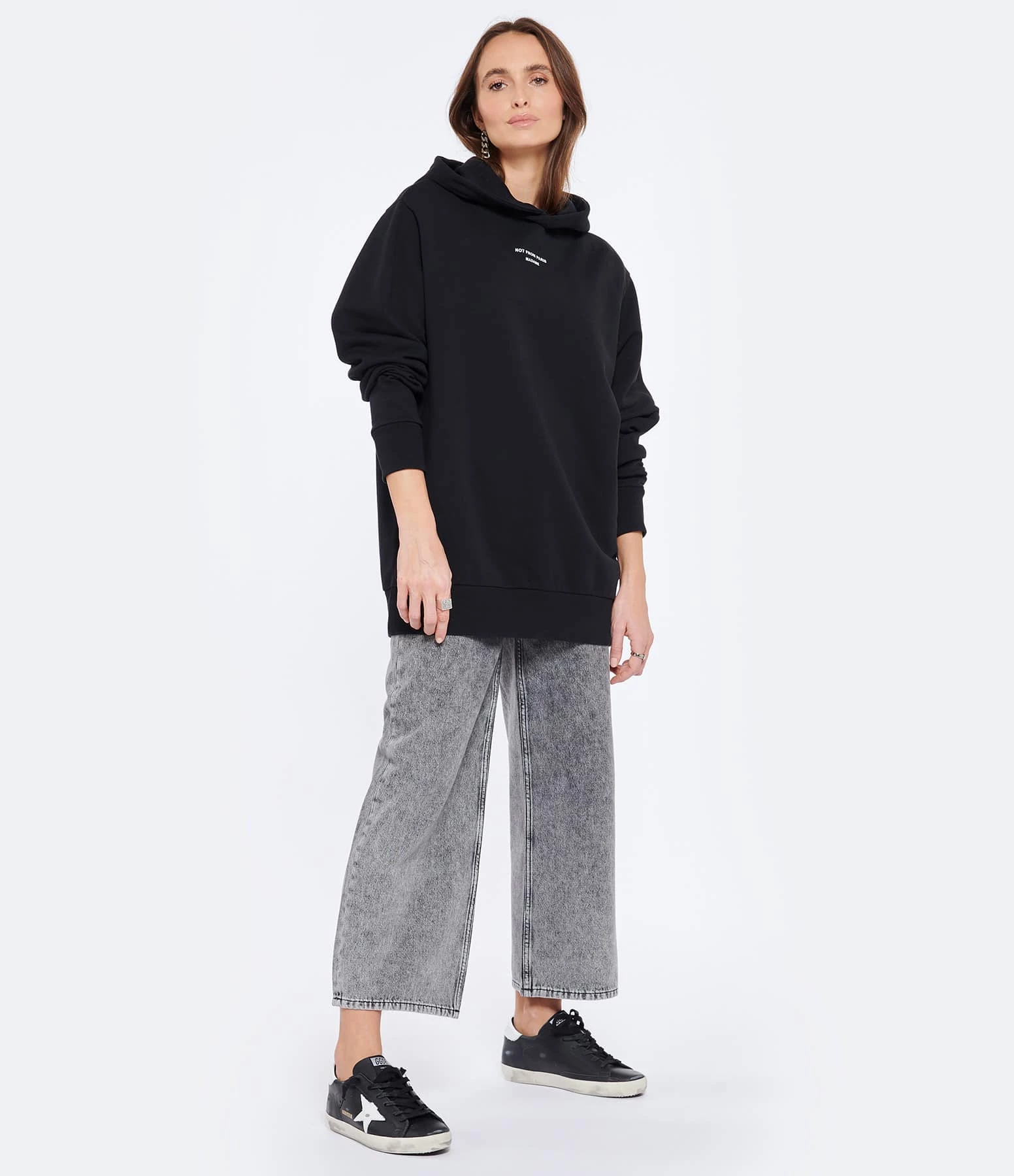Drole De Monsieur Sweatshirt Hoodie Homme Classique NFPM Coton Noir 9 Drole De Monsieur Sweatshirt Hoodie Homme Classique NFPM Coton Noir – Image 7