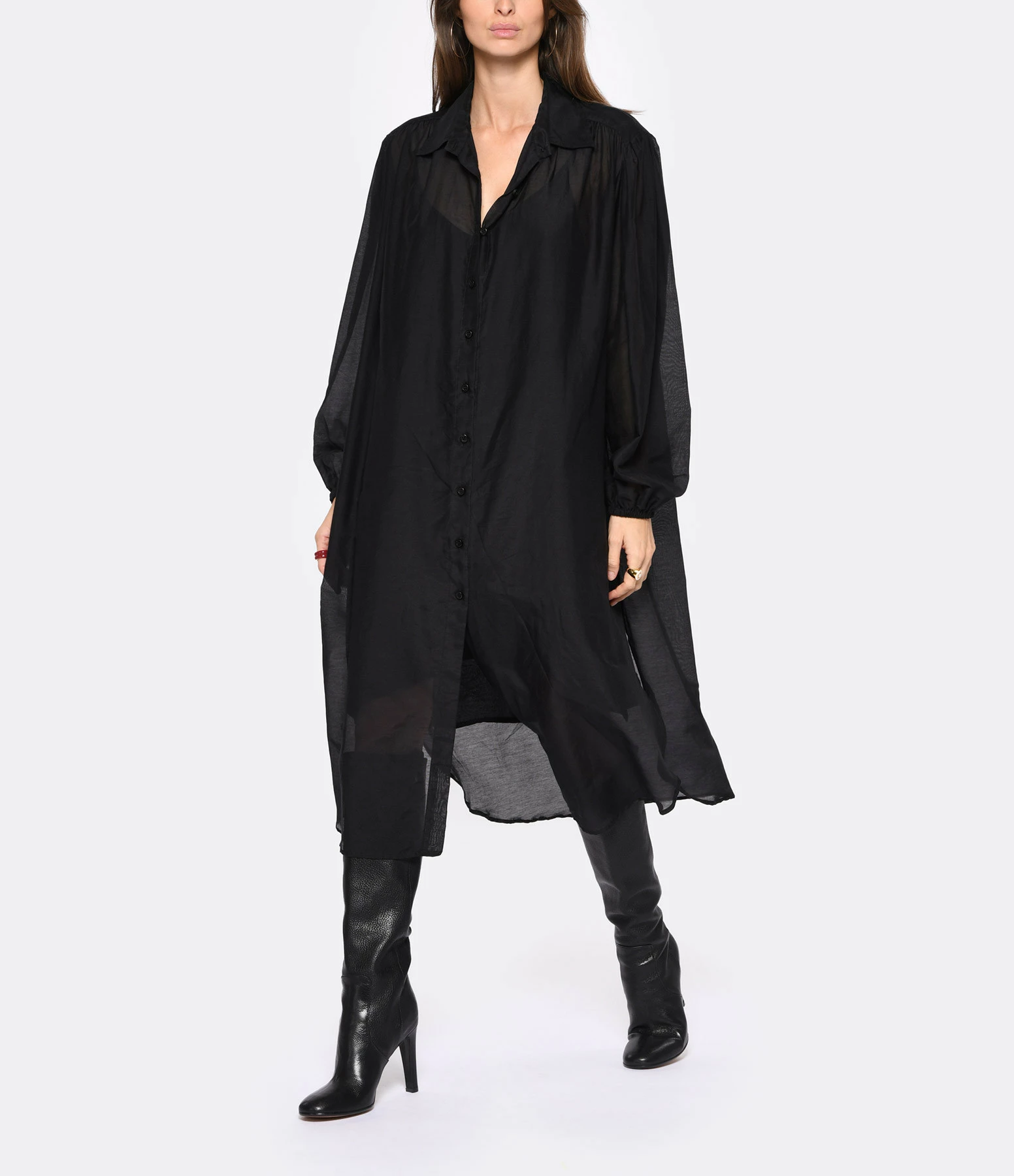 ELOAB Robe Noya Coton Noir – Image 3