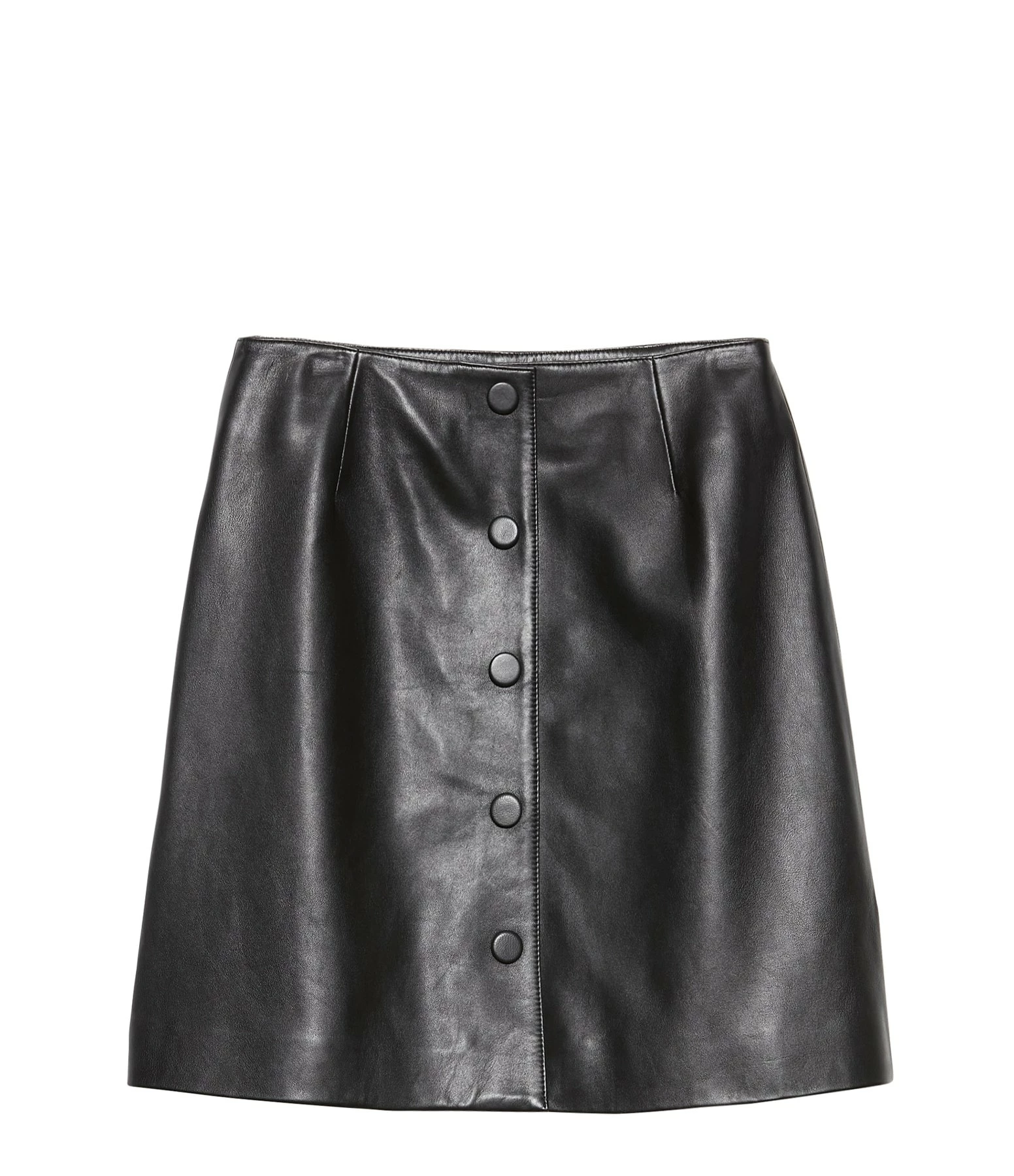 MAISON STANDARDS Jupe Boutonnée Emilia Cuir Noir