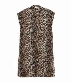 Ganni Caftan Coton Organique Léopard
