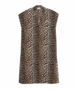 Ganni Caftan Coton Organique Léopard