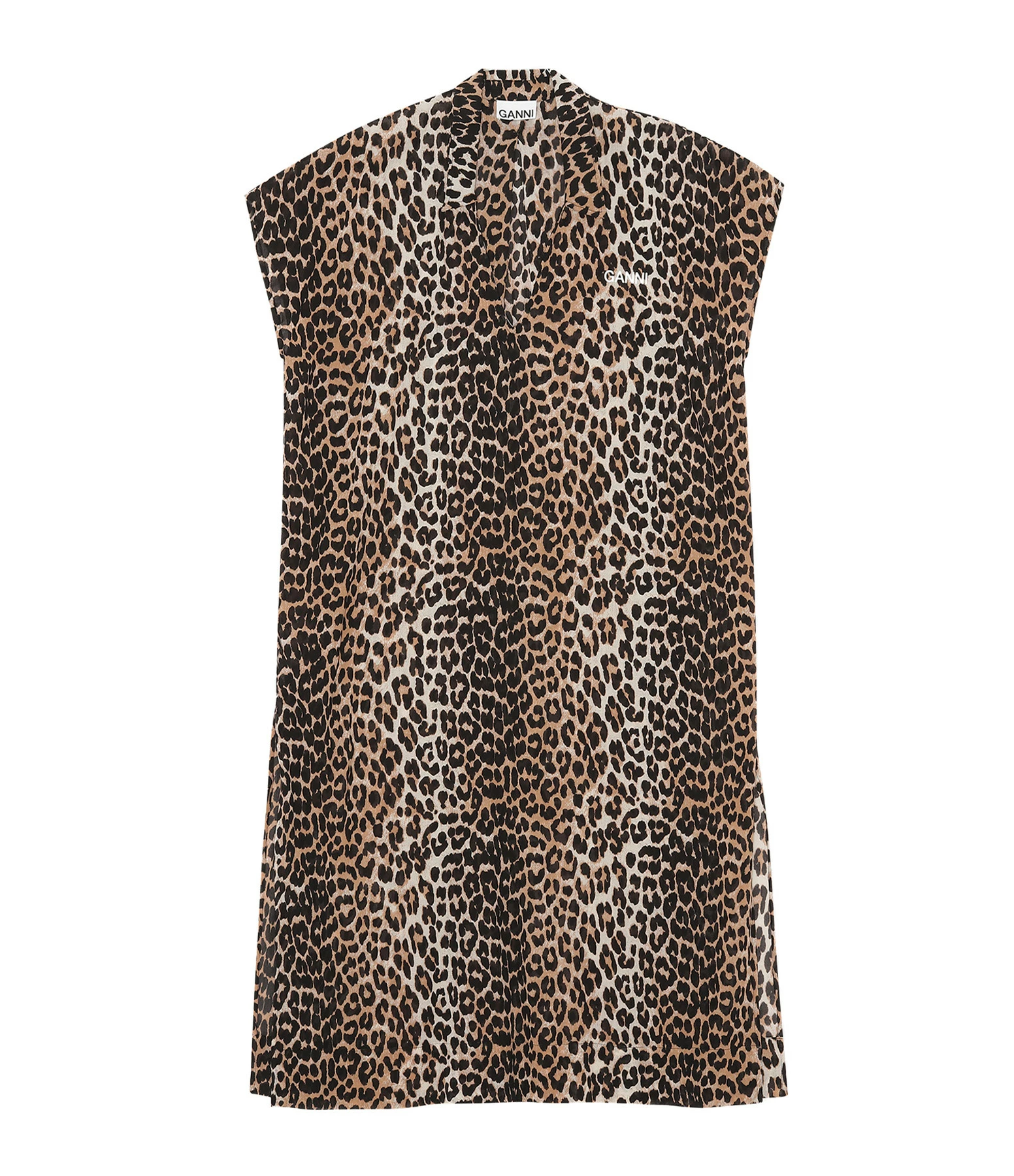 Ganni Caftan Coton Organique Léopard