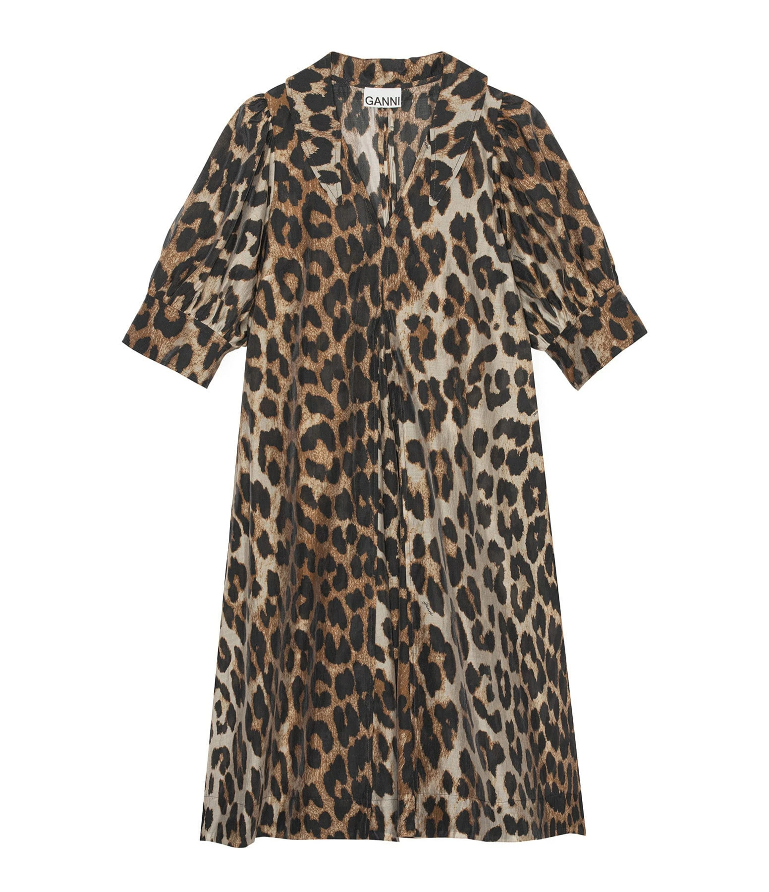 Ganni Robe Sheer Voile Léopard