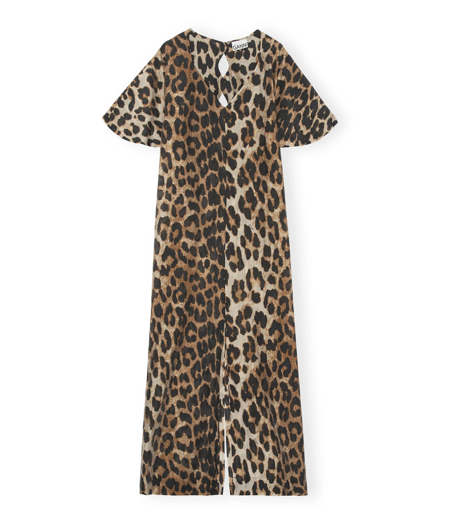 Ganni Robe Sheer Voile Léopard