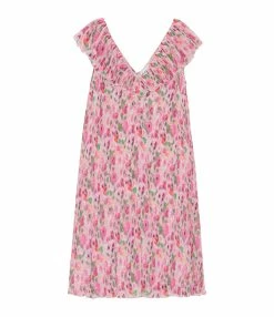 Ganni Robe Midi Georgette Sugar Plum