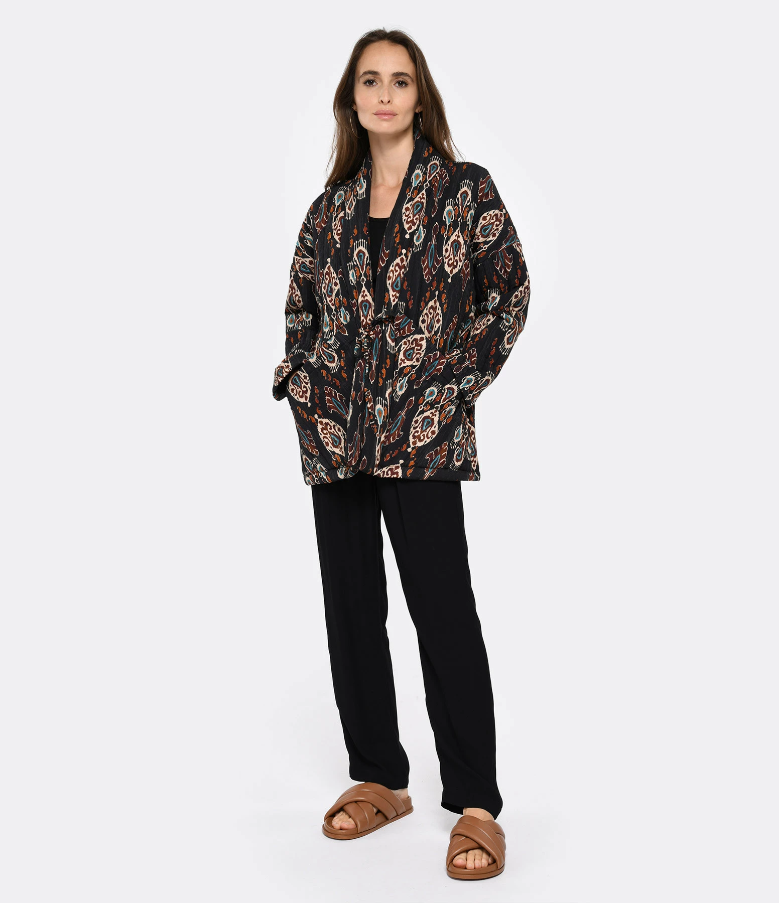 FORTE_FORTE Pantalon Georgette Noir – Image 3