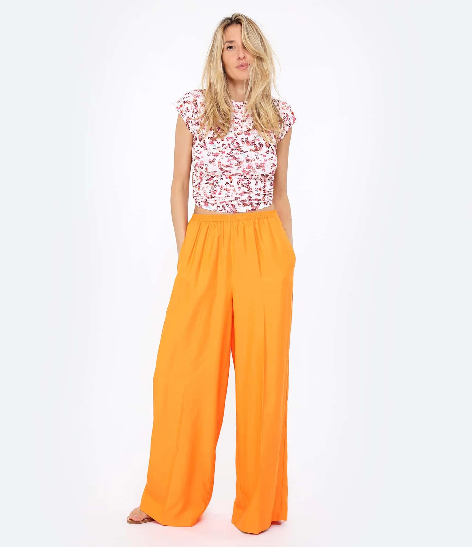 FORTE_FORTE Pantalon Fluide Tangerine – Image 3