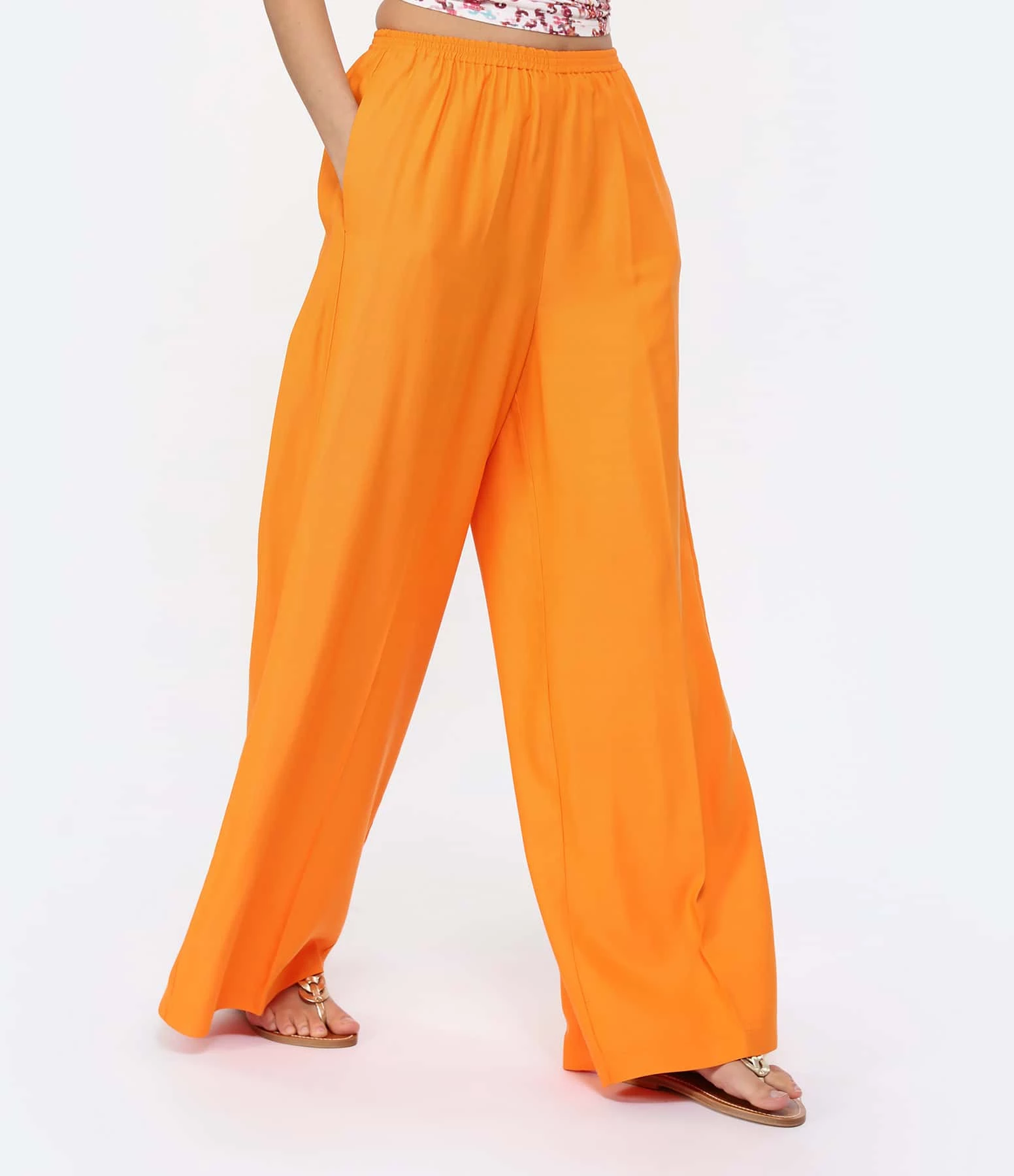 FORTE_FORTE Pantalon Fluide Tangerine – Image 4