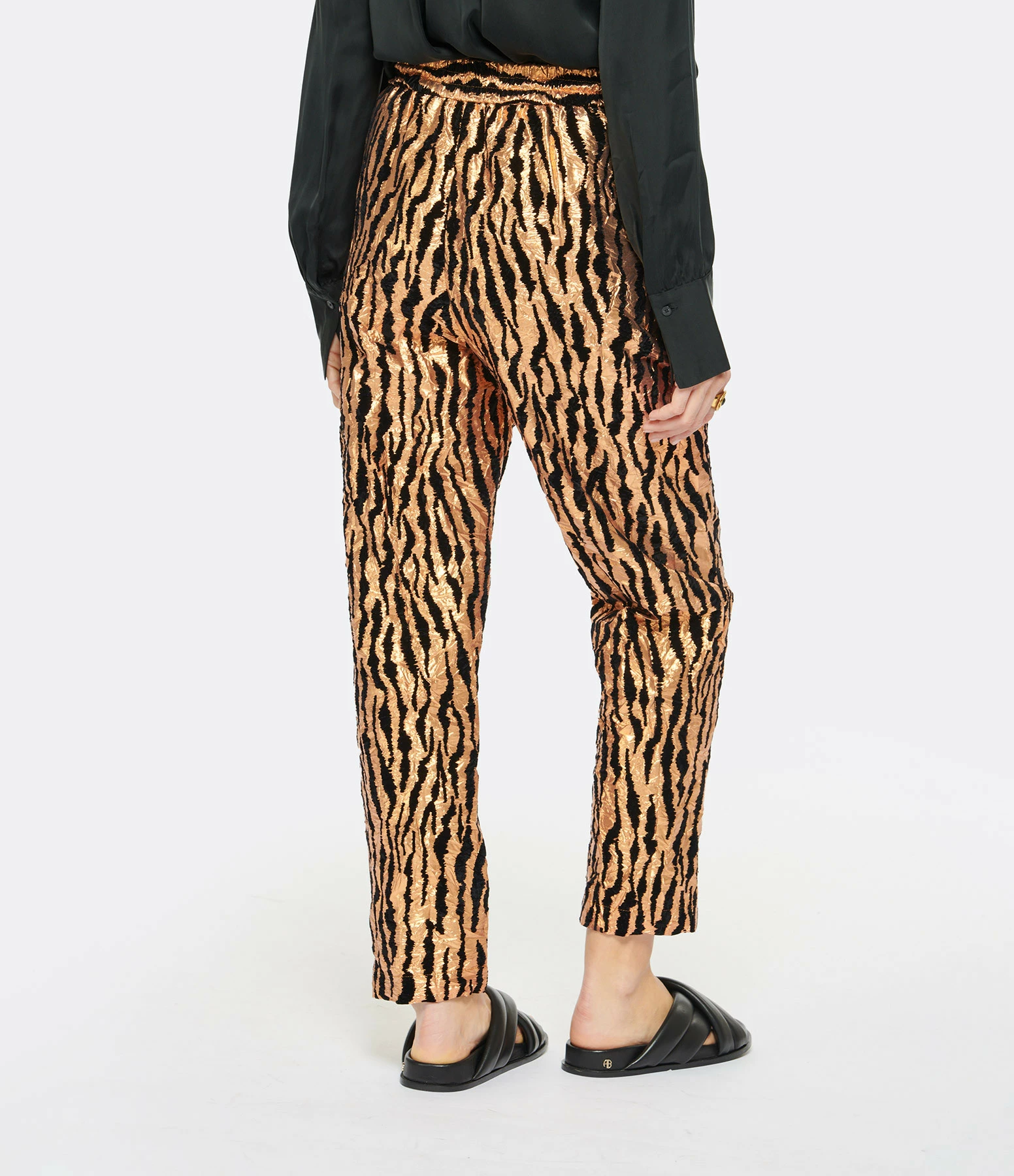 FORTE_FORTE Pantalon Lurex Imprimé Marron – Image 5