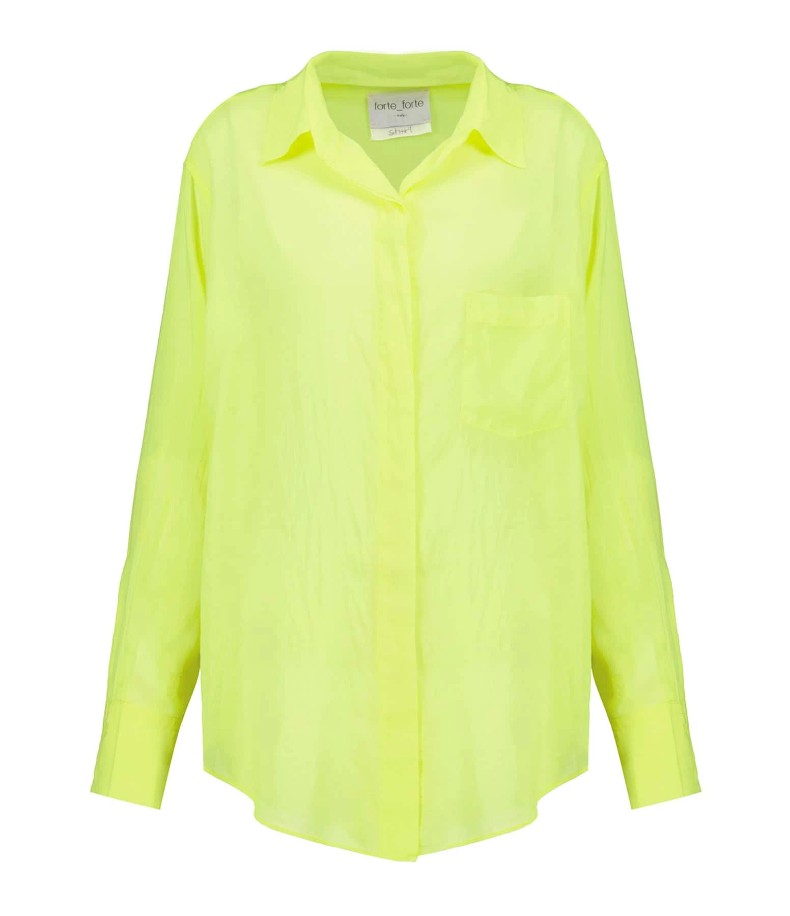FORTE_FORTE Chemise Oversize Coton Jaune Fluo