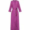 FORTE_FORTE Robe Longue Coton Violet