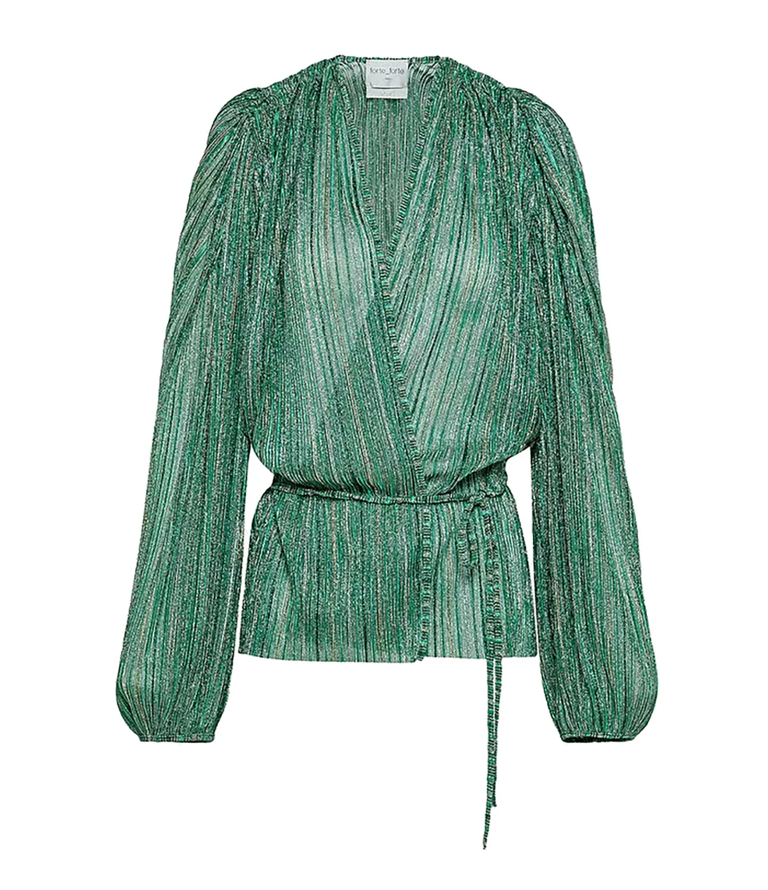 FORTE_FORTE Blouse Lurex Émeraude