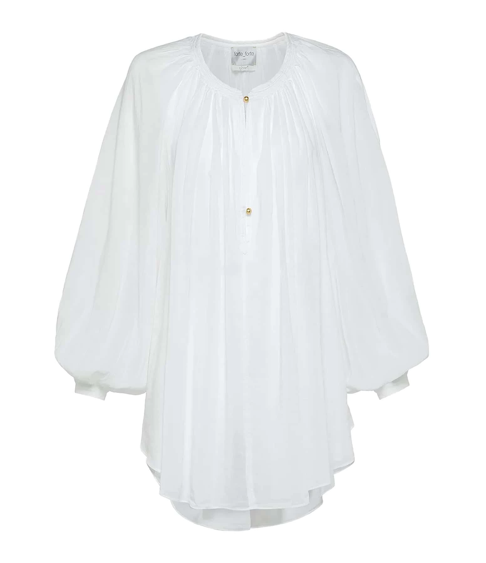 FORTE_FORTE Blouse Coton Blanc