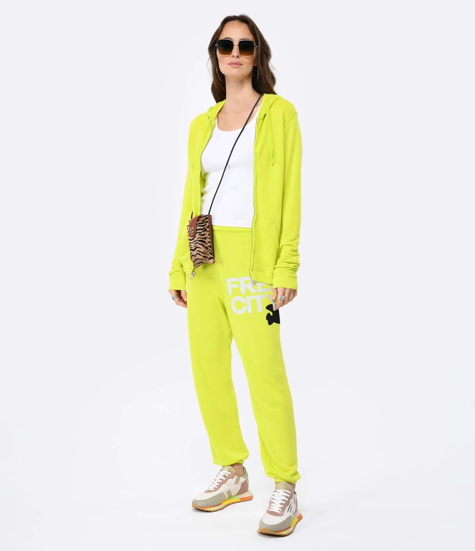 FREECITY Sweatshirt Hoodie Superfluff Zip Glowlight Yellow – Image 5