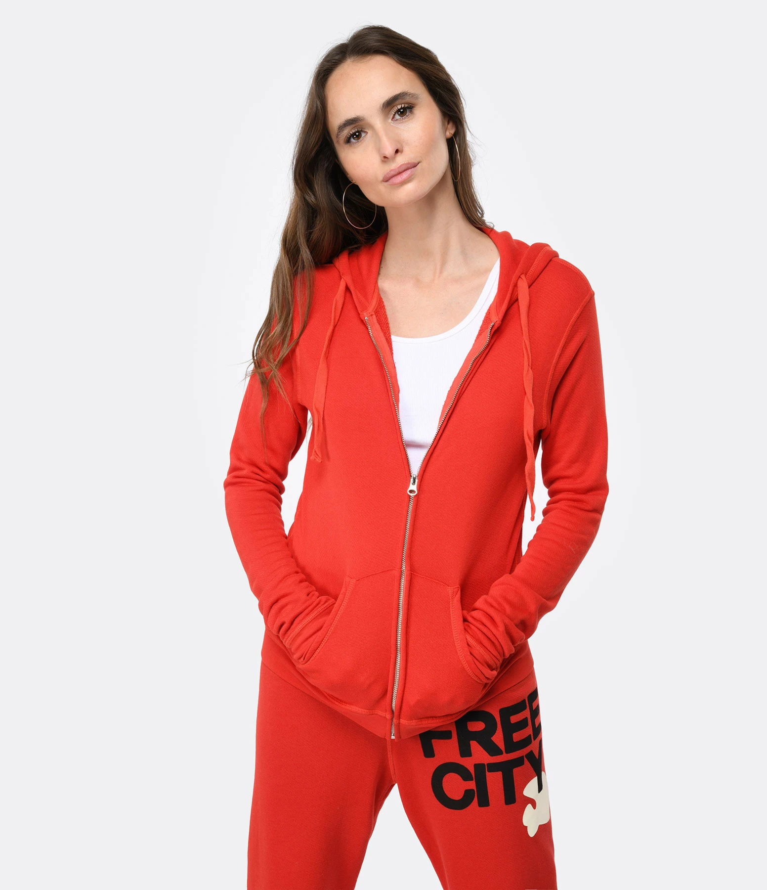 FREECITY Sweatshirt Hoodie Superfluff Zip Redlight – Image 3