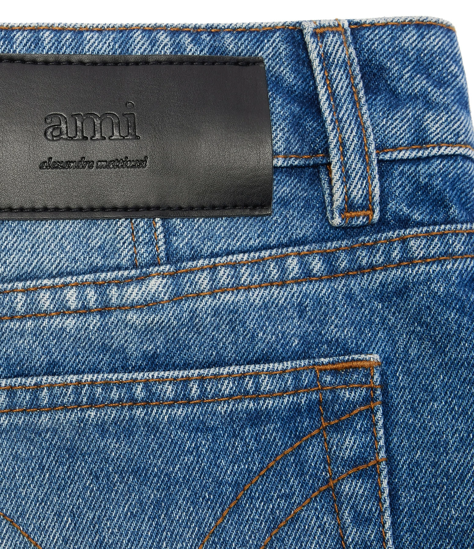 AMI Paris Jupe Courte Coton Bleu Usé – Image 2