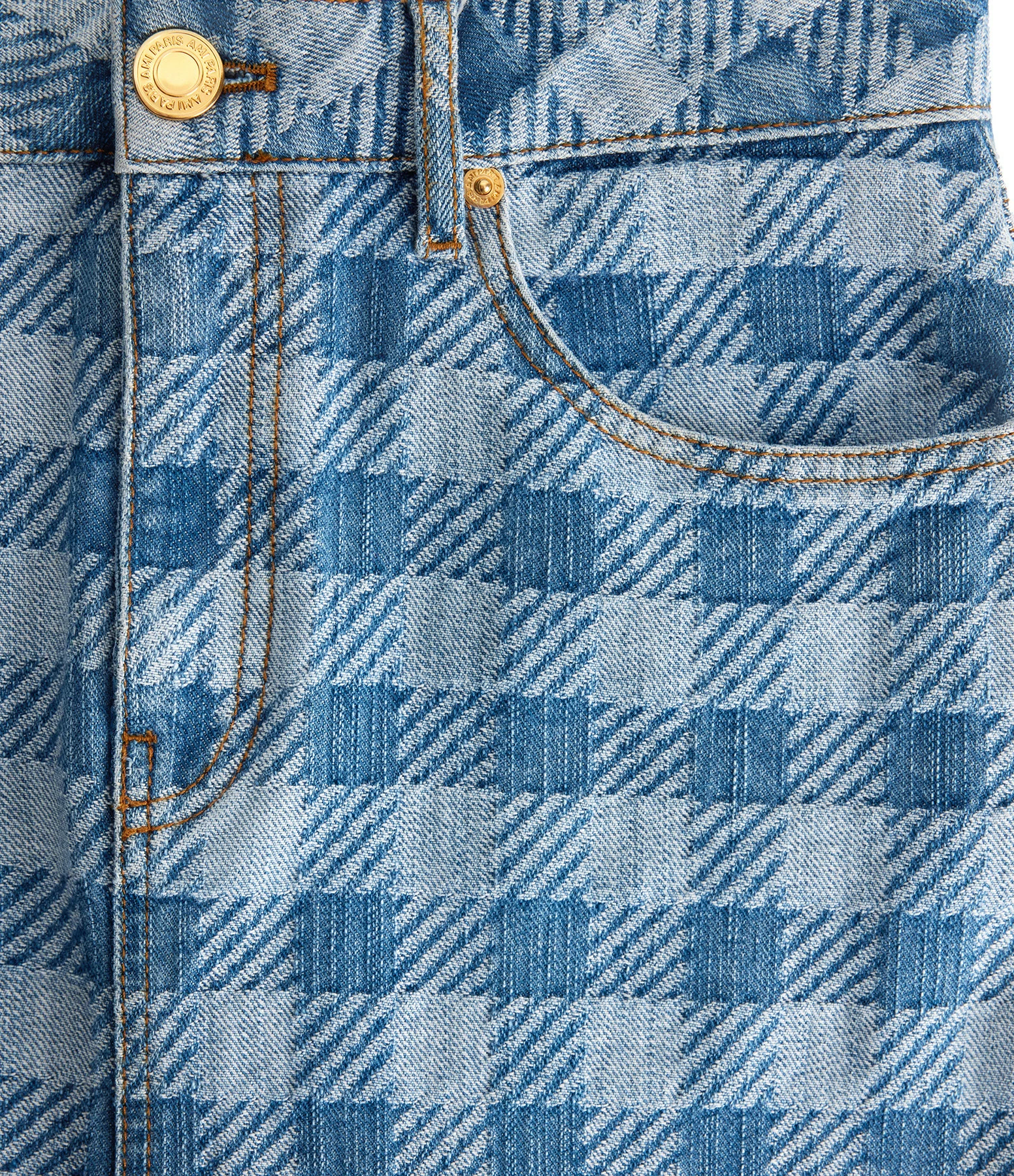 AMI Paris Jupe Mi-Longue Coton Bleu Javel 4 AMI Paris Jupe Mi-Longue Coton Bleu Javel – Image 2