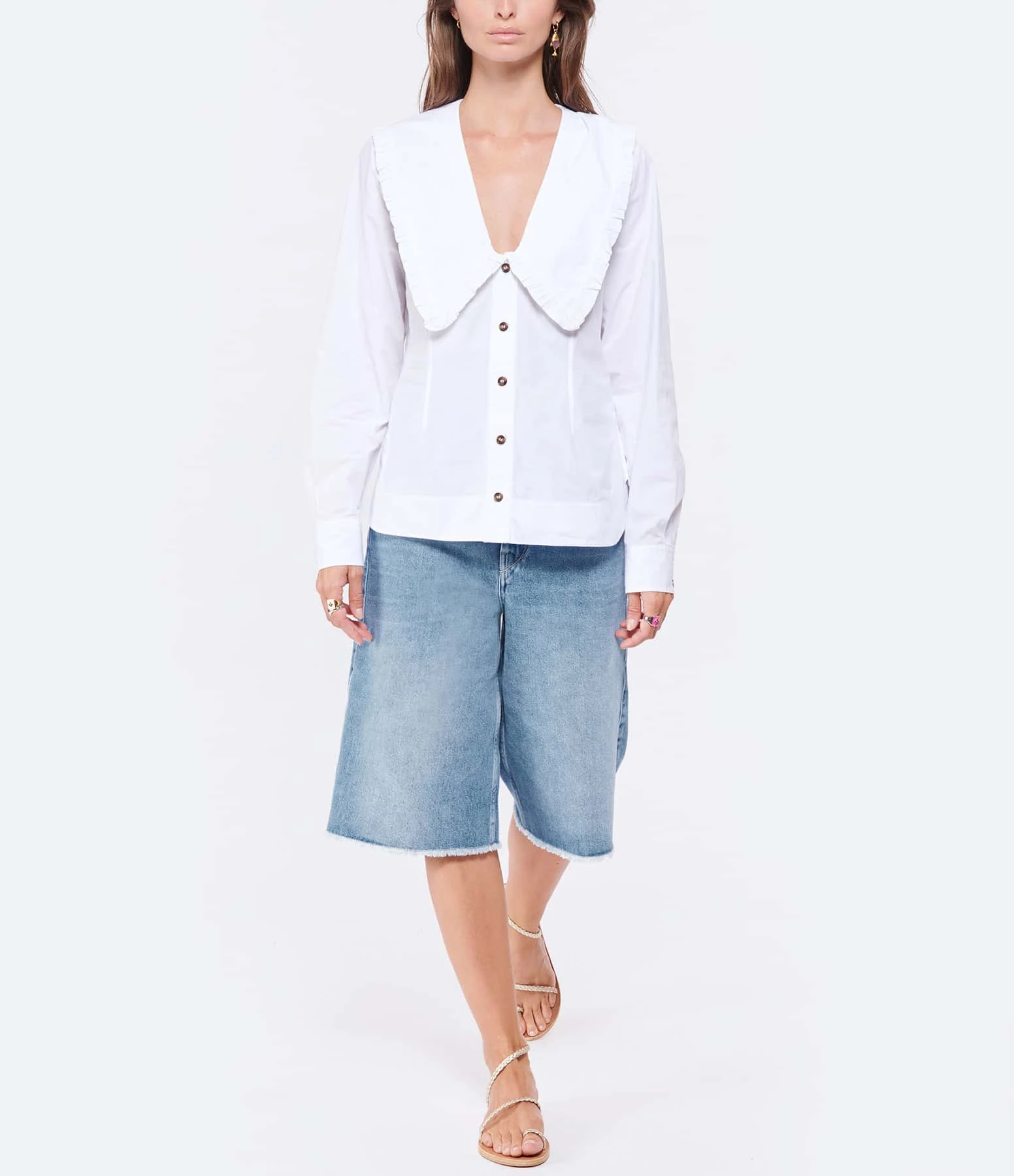 Ganni Chemise Coton Popeline Blanc – Image 3