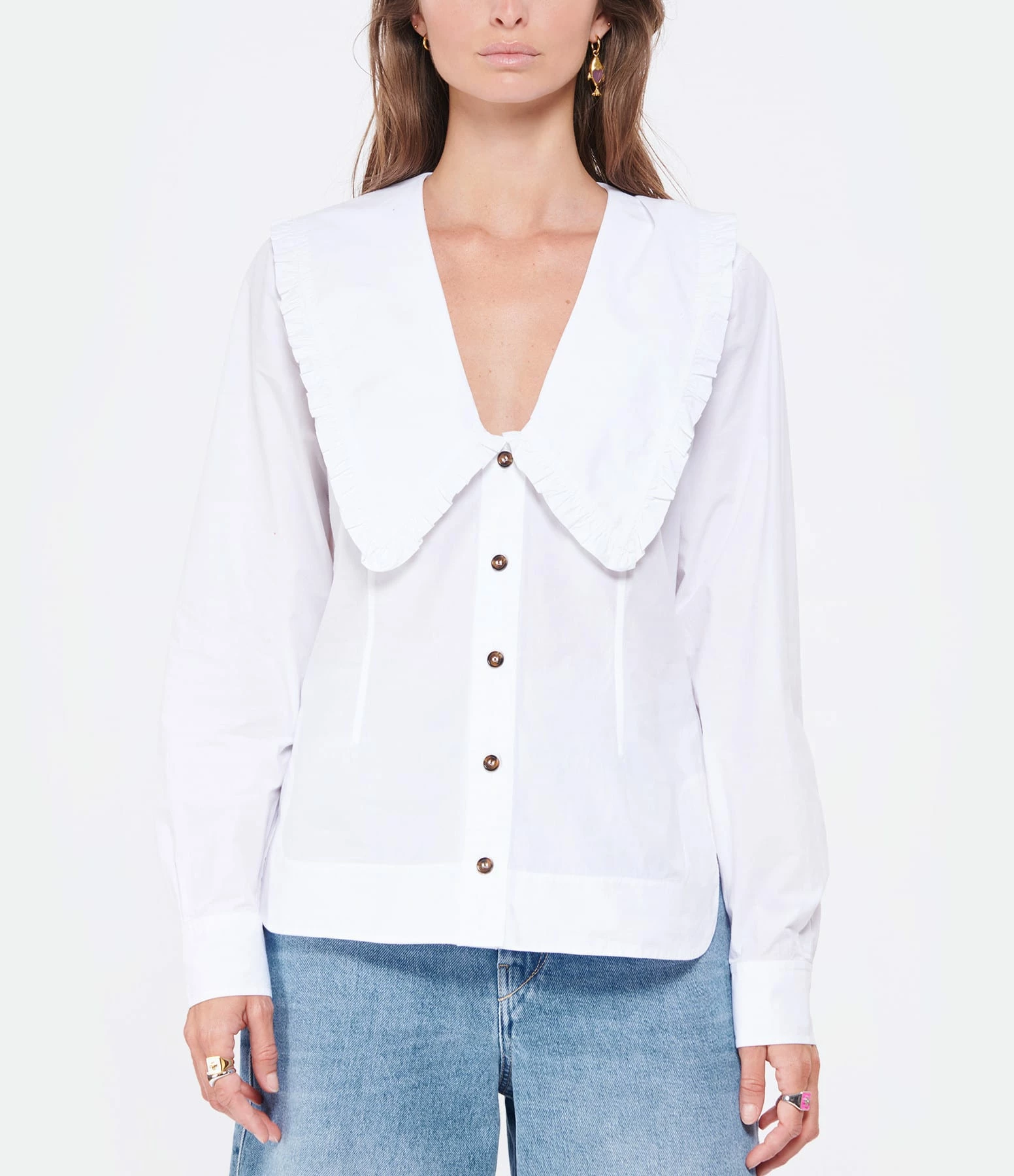 Ganni Chemise Coton Popeline Blanc – Image 2