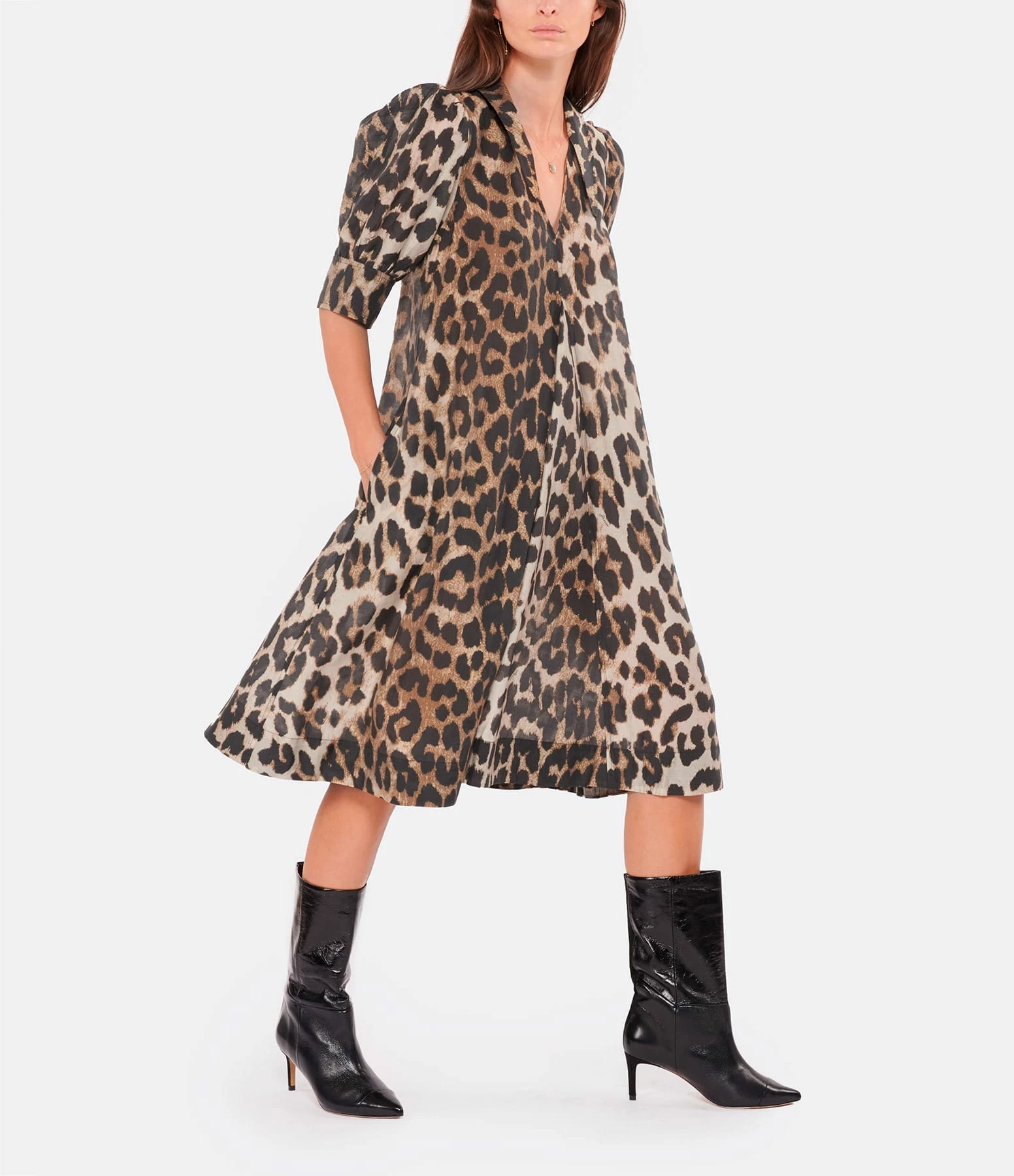 Ganni Robe Sheer Voile Léopard – Image 2