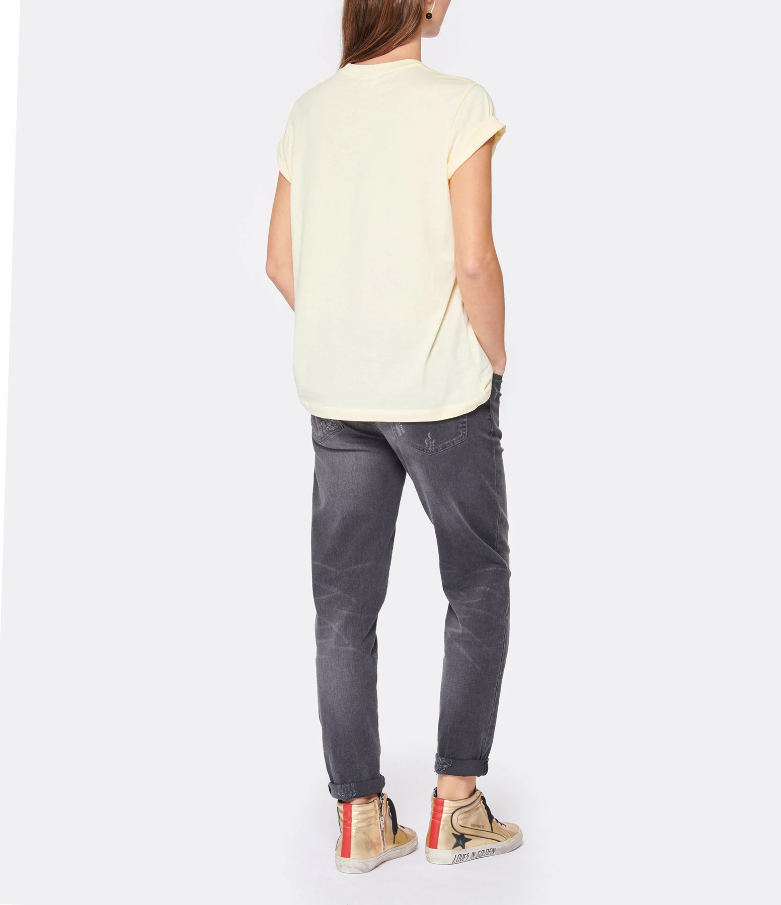 Ganni Tee-shirt Smiley Coton Jaune – Image 4