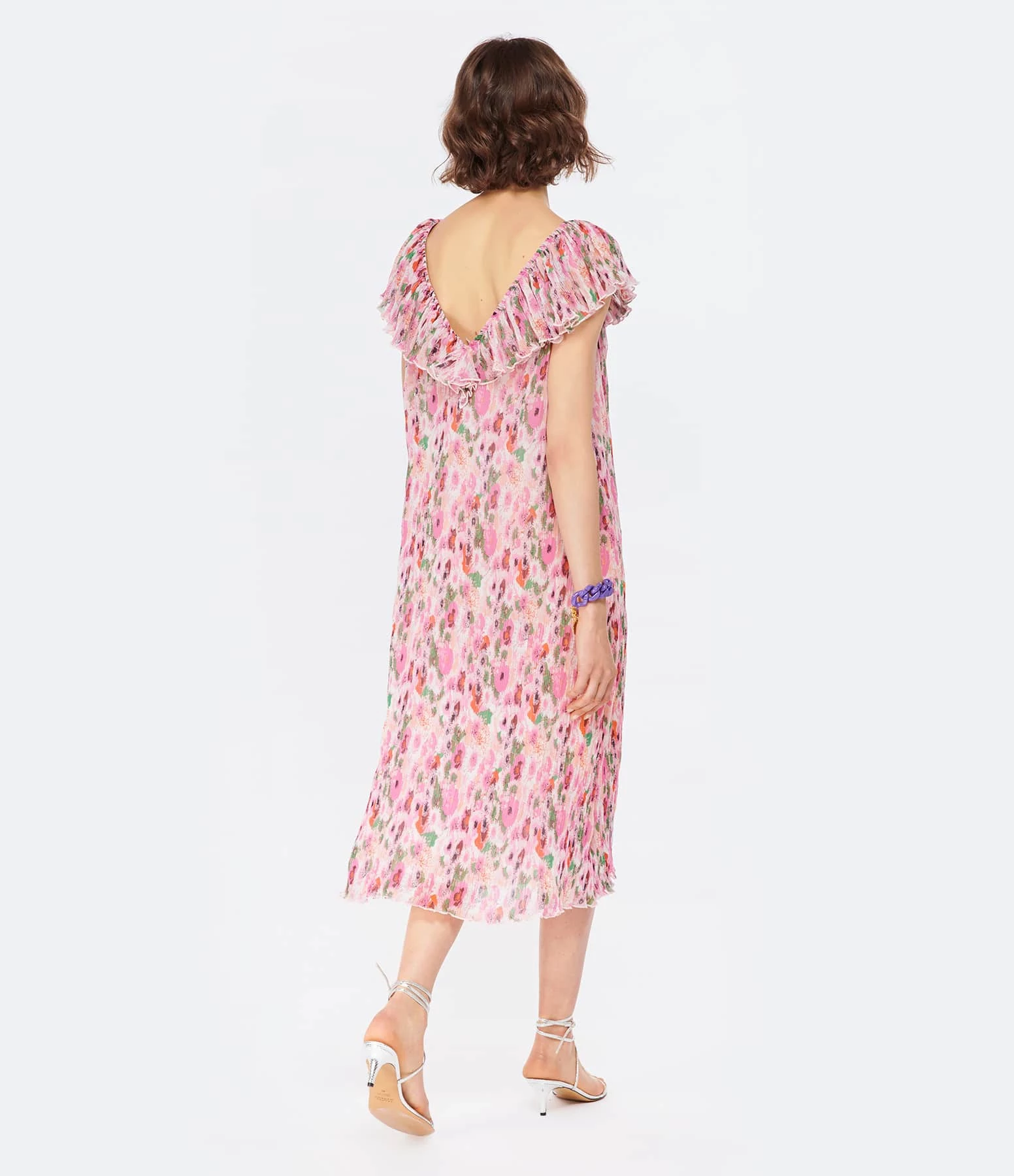 Ganni Robe Midi Georgette Sugar Plum – Image 3