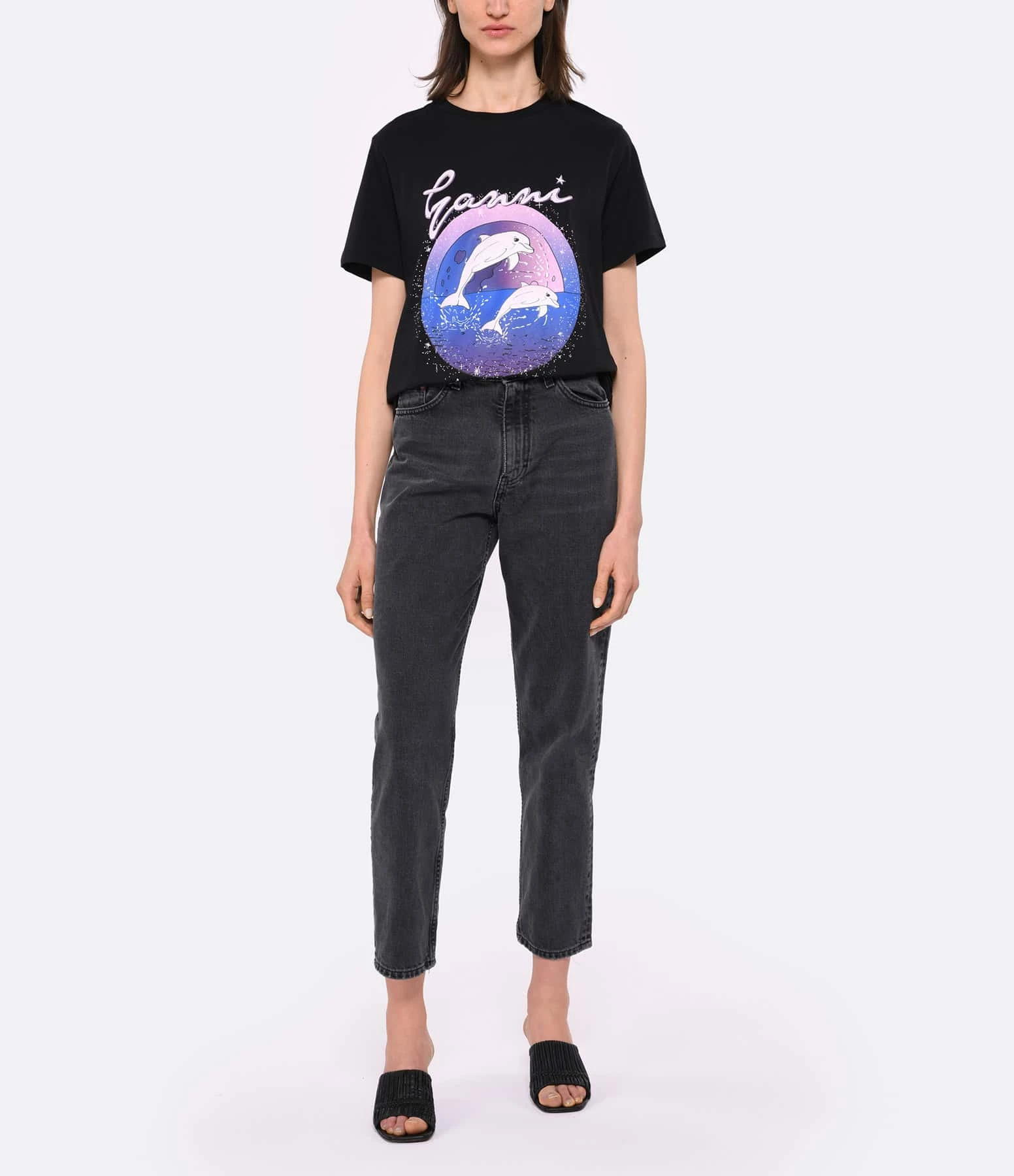 Tee-shirt Ganni Coton Organique Noir – Image 4