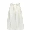 Ganni Jupe Midi Broderie Anglaise Coton Organique Blanc